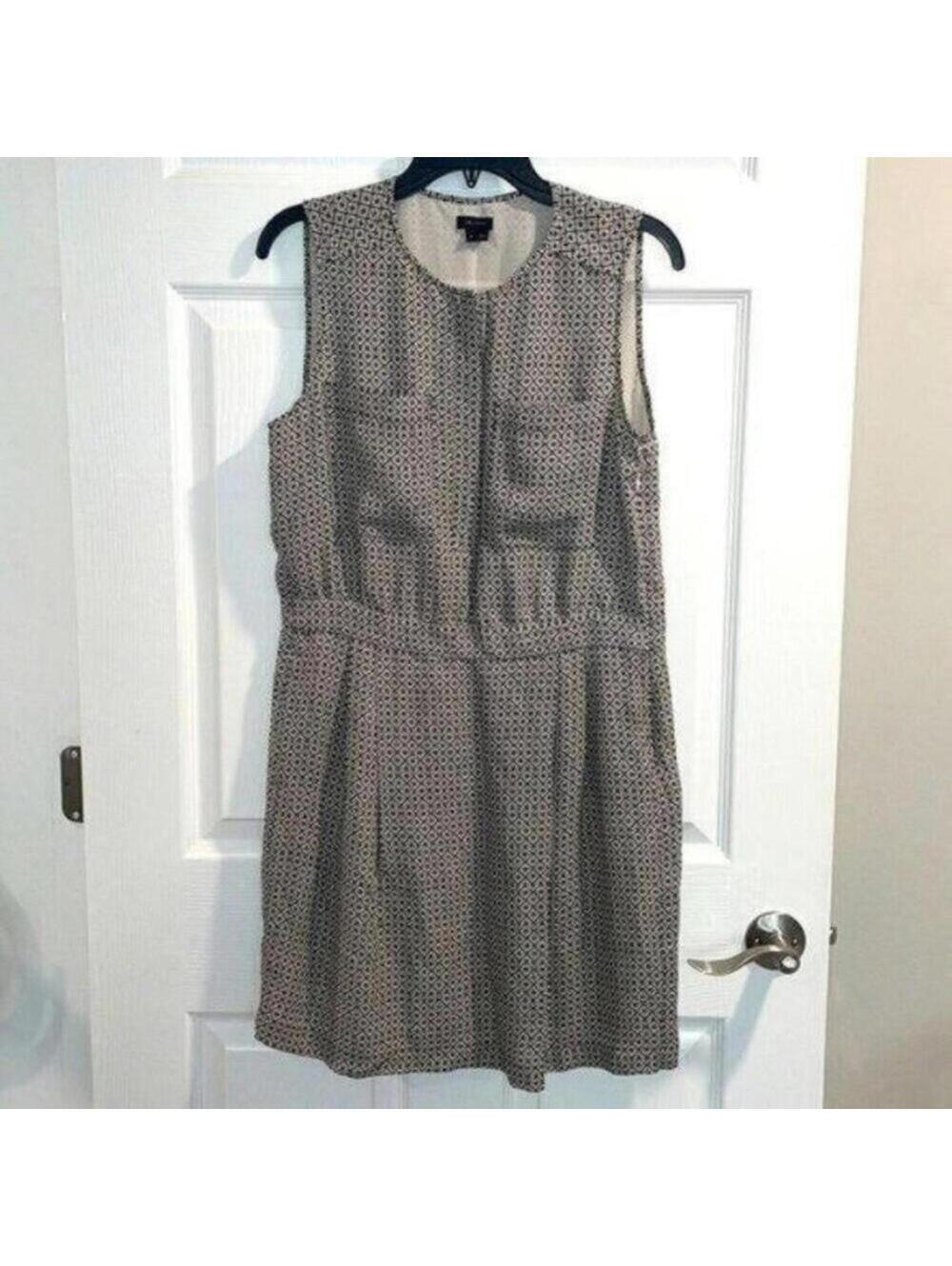 Theory Diamond Abstract Printed Sleeveless Shift Dress Business Career work